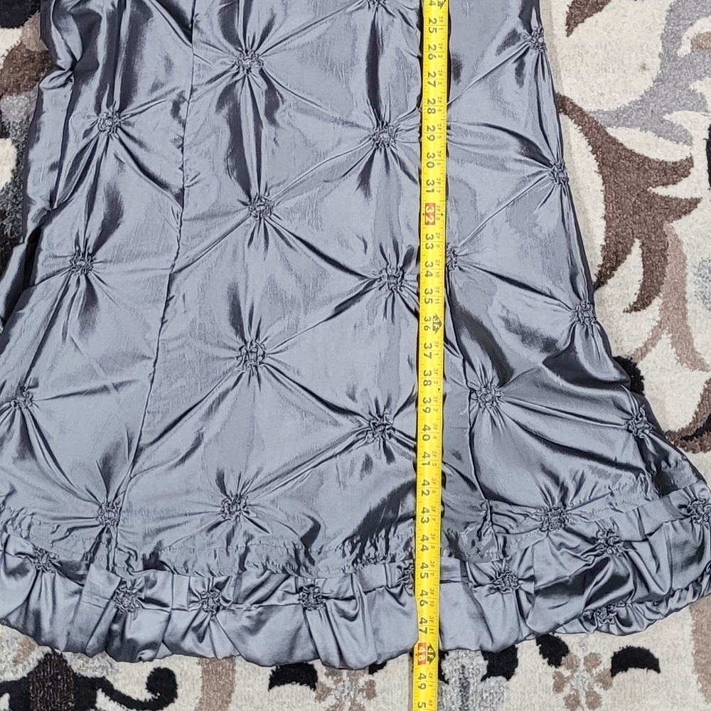 Nubiano Silver Gray Elegant 2-Piece Dress Suit Set Sz 8 Textured Midi Skirt - Picture 11 of 15
